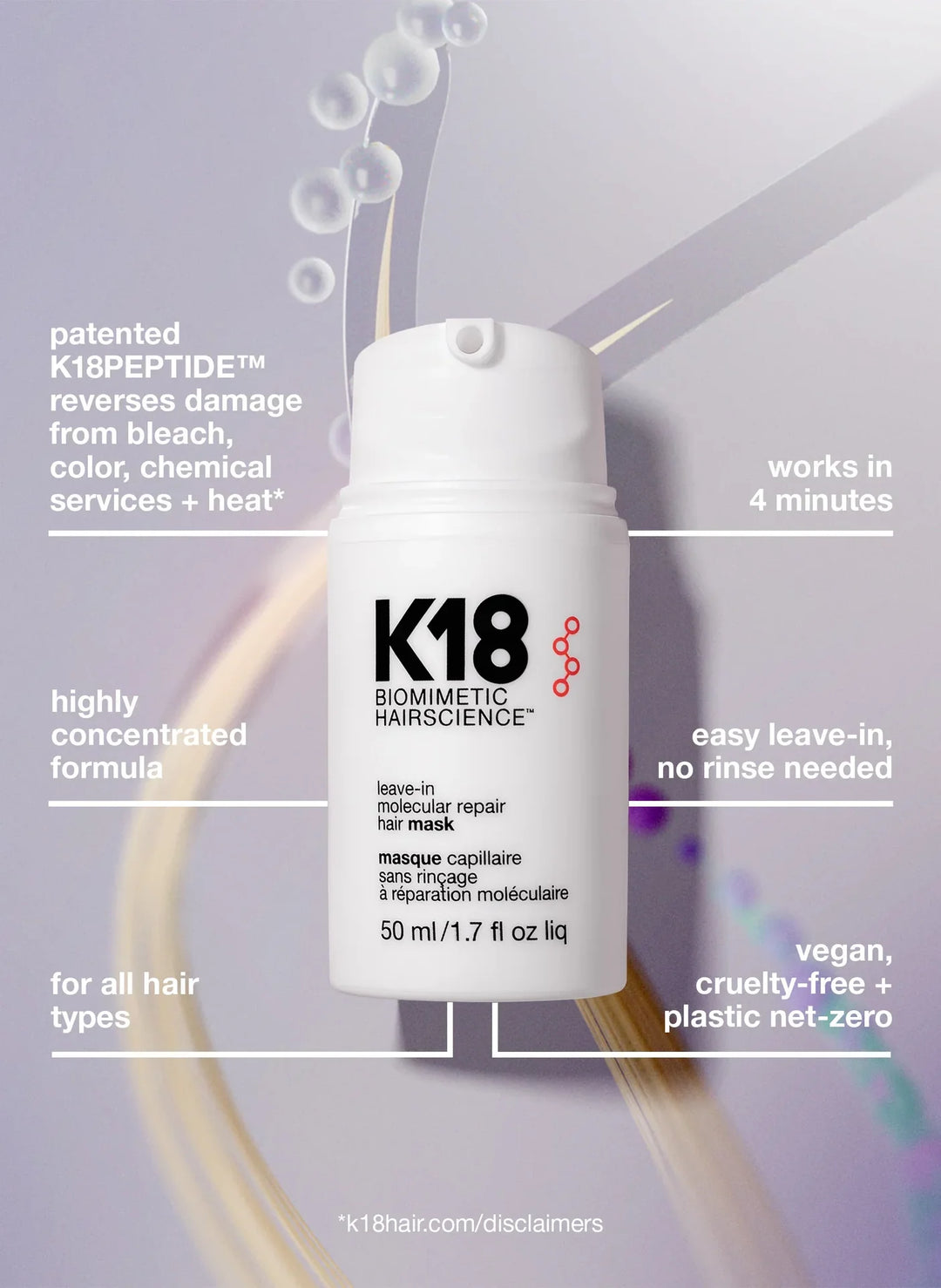 K18 - Hair mask - leave-in - molecular repair