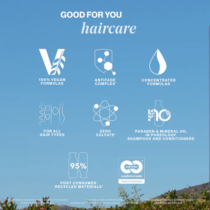 Pureology - Hydrate - Shampoo - For Dry, Color-Treated Hair - 100% Vegan - Sulfate Free