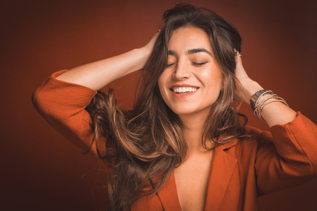smiling woman with long hair
