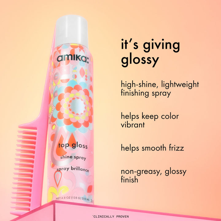 amika Top Gloss Shine Spray - benefits