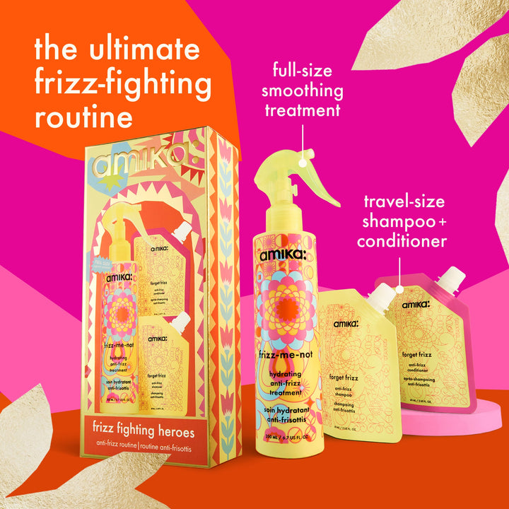 Amika Frizz Fighting Heroes Smoothing Routine Set - what's included