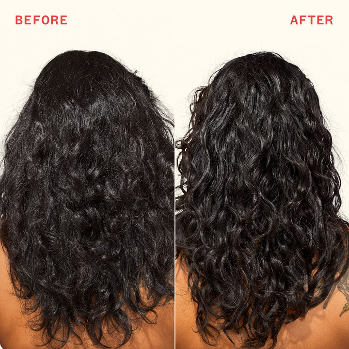 amika Top Gloss Shine Spray - before and after