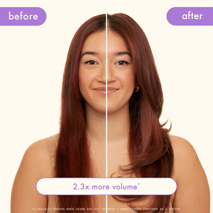Amika Big Hit Volumizing Shampoo - before and after