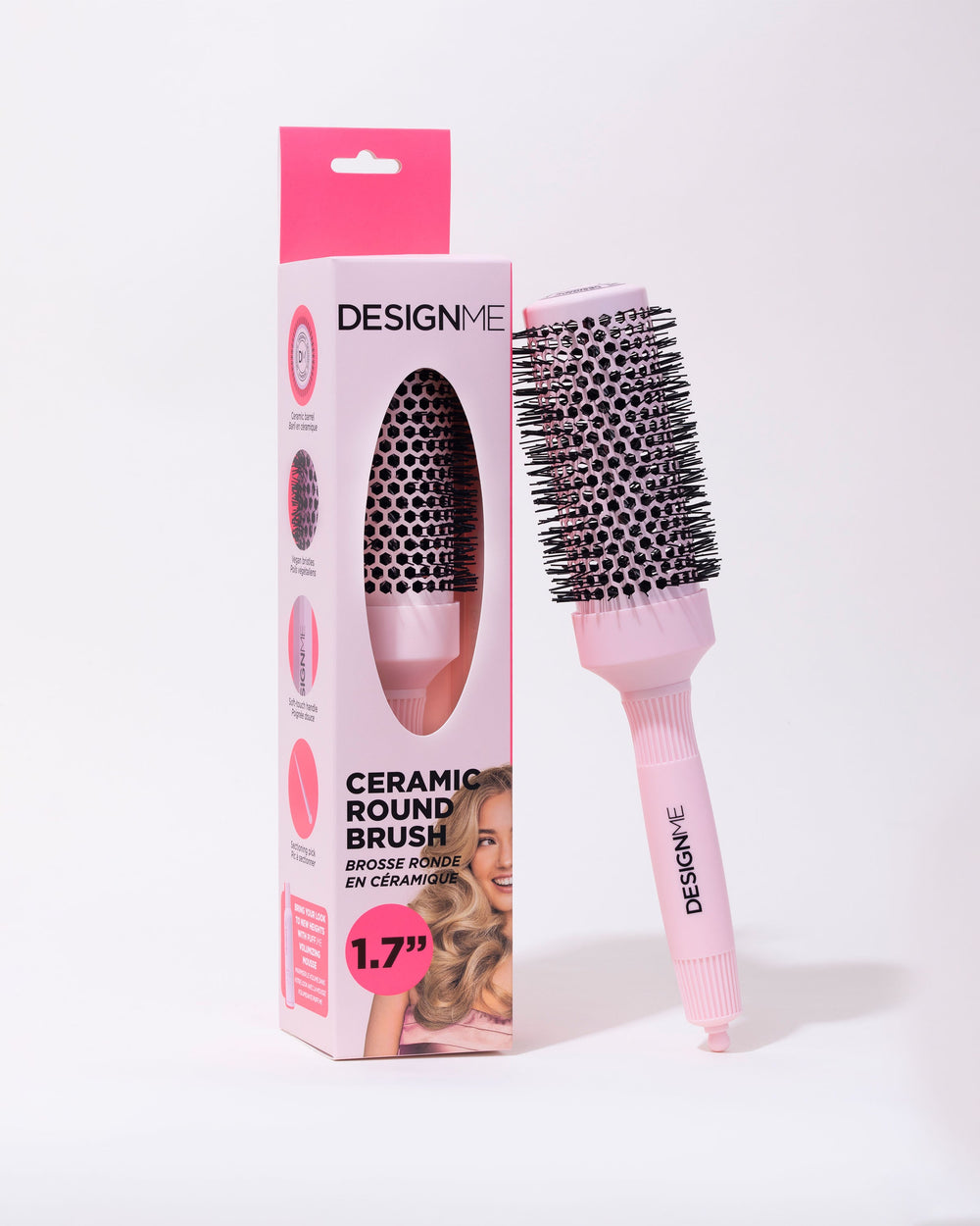 DESIGNME Ceramic Round Brush 1.7" - brush with retail box