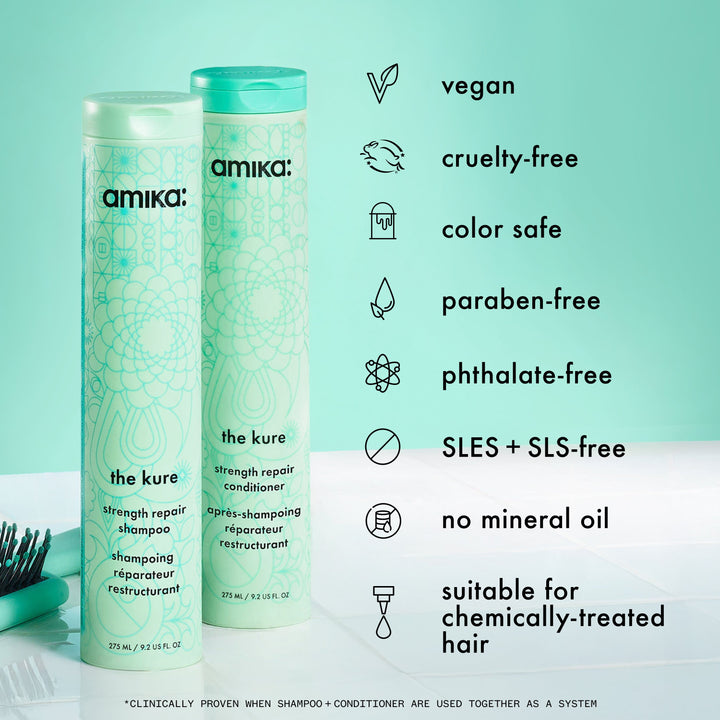 Amika The Kure Strength Repair Shampoo - vegan, paraben-free, sulfate-free