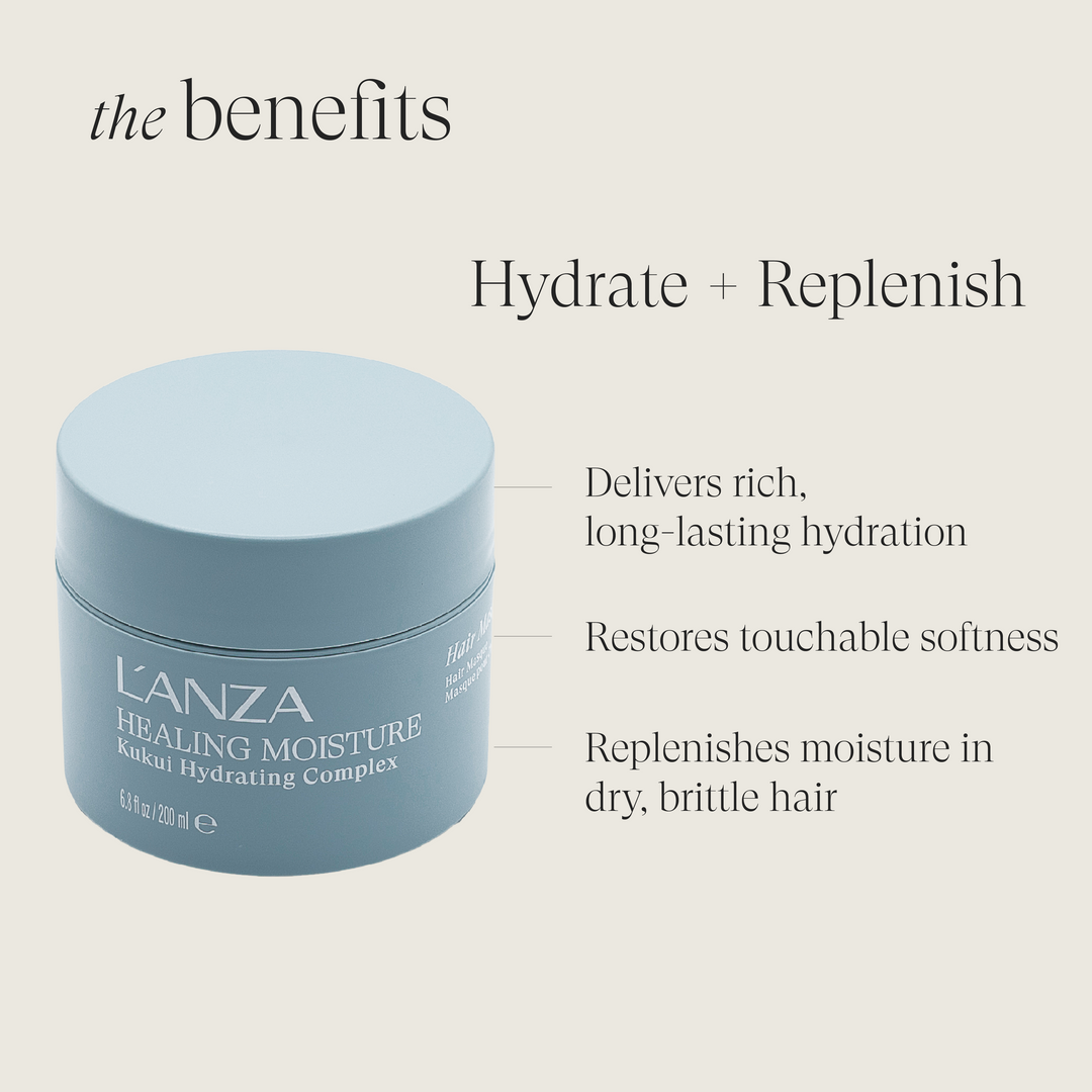 L'ANZA Healing Moisture Moi Moi Hair Masque - benefits: hydration, softness, replenishes dry brittle hair