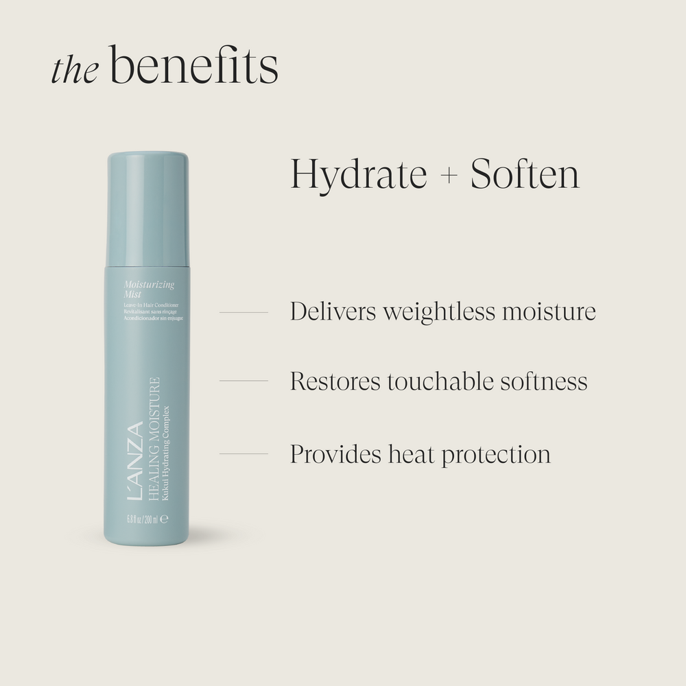 L'ANZA Healing Moisture Moisturizing Mist - benefits: weightless moisture, softness, heat protection