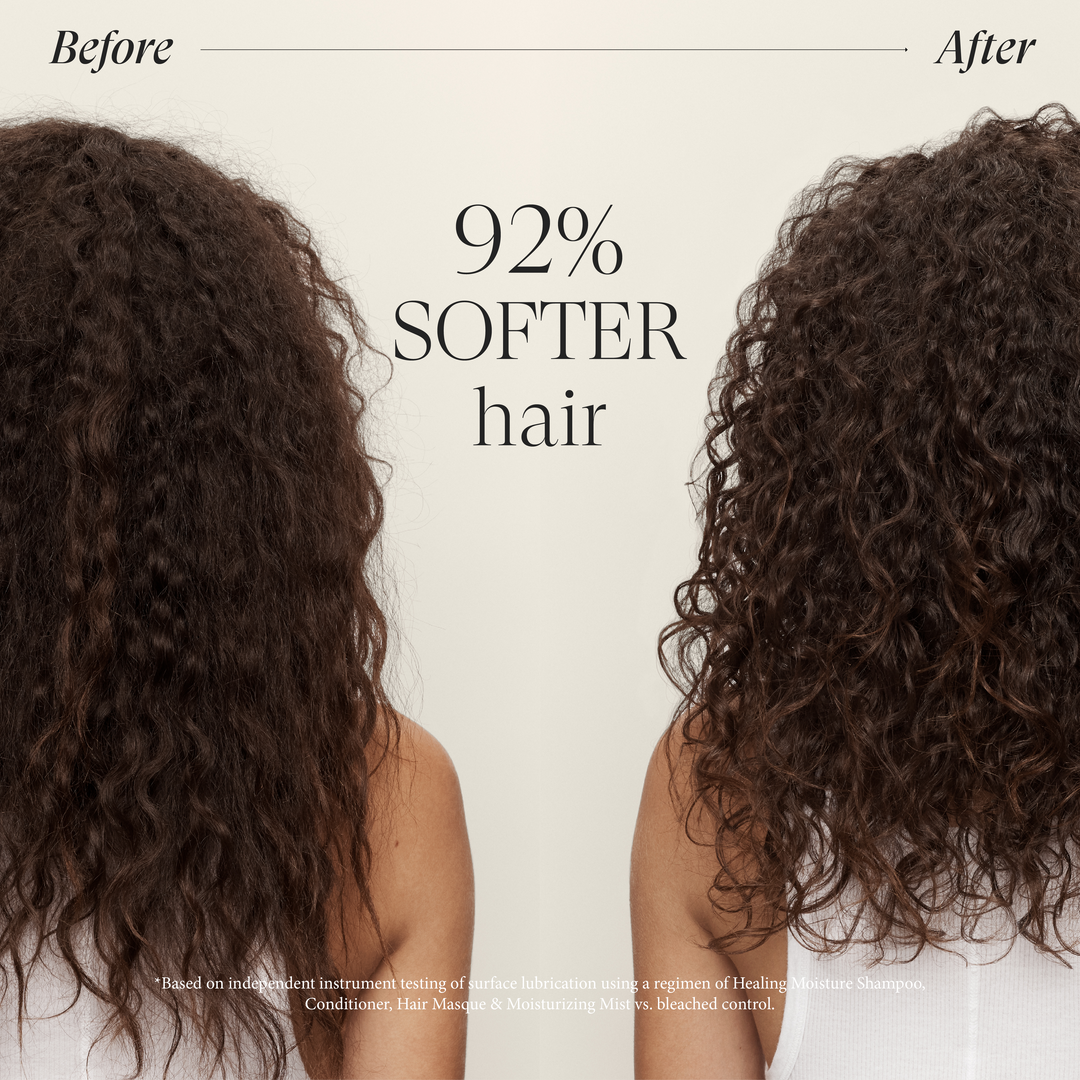 L'ANZA Healing Moisture Moisturizing Mist - before and after, 92% softer hair