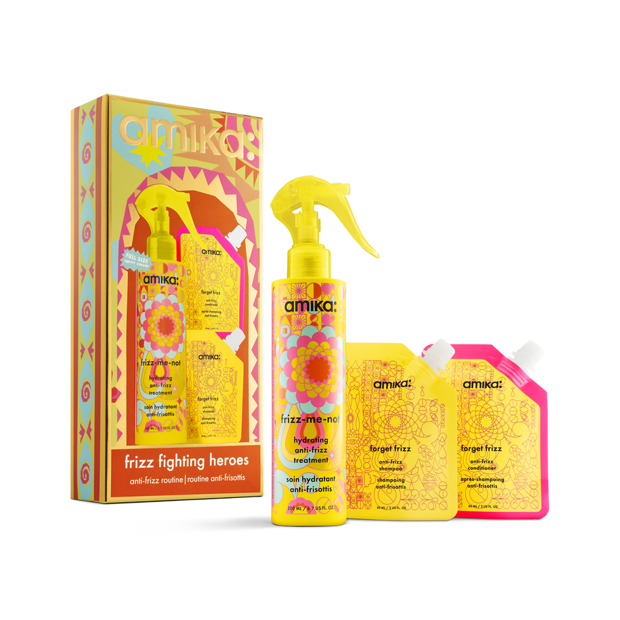 Amika Frizz Fighting Heroes Smoothing Routine Set 2 x 2 oz (60 ml) + 6.7 oz (200 ml)