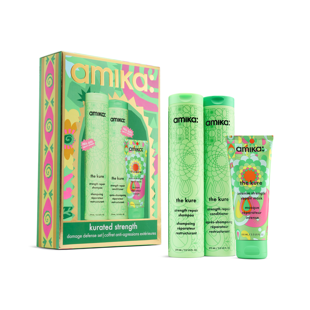 Amika Kurated Strength Wash + Care Set 2 x 9.2 oz (275 ml) + 3.3 oz (100 ml)