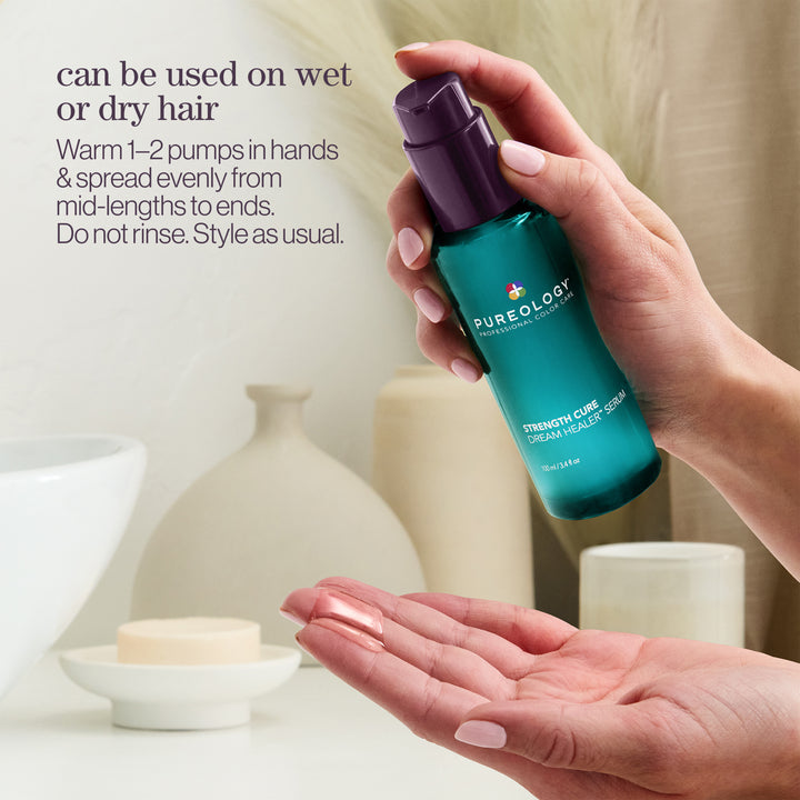 Pureology Strength Cure Dream Healer Serum - how to use on wet or dry hair