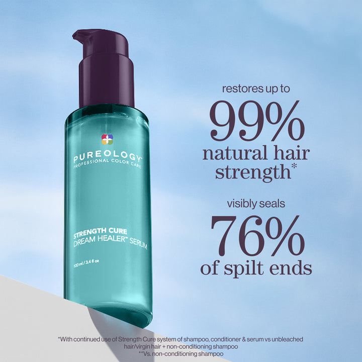 Pureology Strength Cure Dream Healer Serum - restores up to 99% natural hair strength and visibly seals 76% of split ends