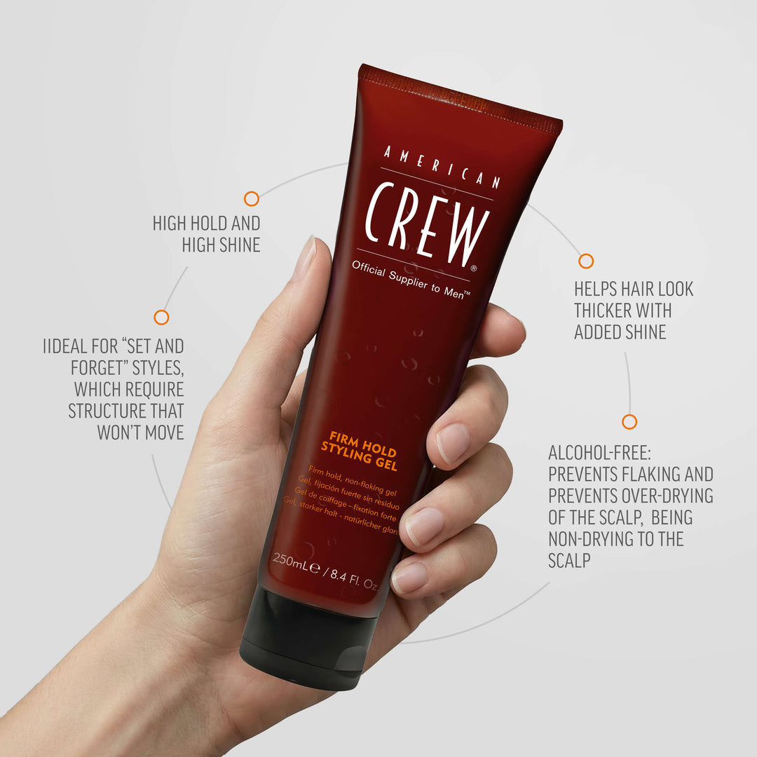 American Crew Firm Hold Styling Gel - high hold and high shine benefits