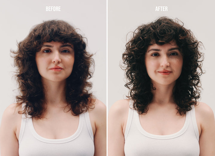 AG Mousse Gel Extra-Firm Curl Retention - before and after