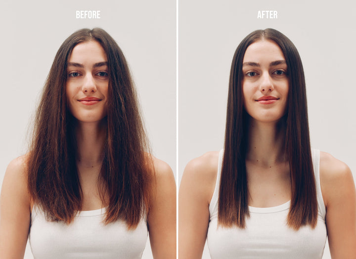 AG Set It Straight Argan Straightening Lotion - before and after blow-dry