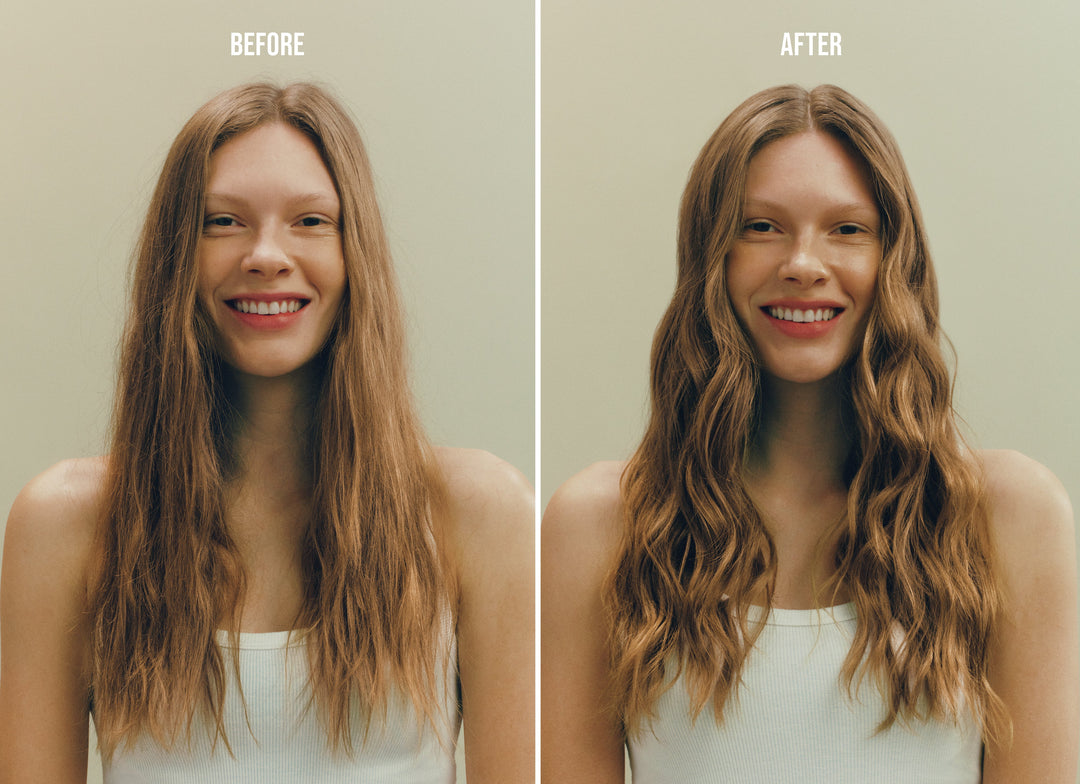 AG Tousled Texture Body & Shine Finishing Spray - before and after
