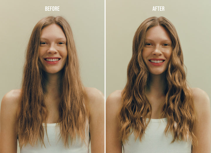 AG Tousled Texture Body & Shine Finishing Spray - before and after