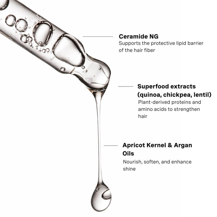 Oligo Blacklight Blonde Science Hair and Scalp Oil - texture and key ingredients