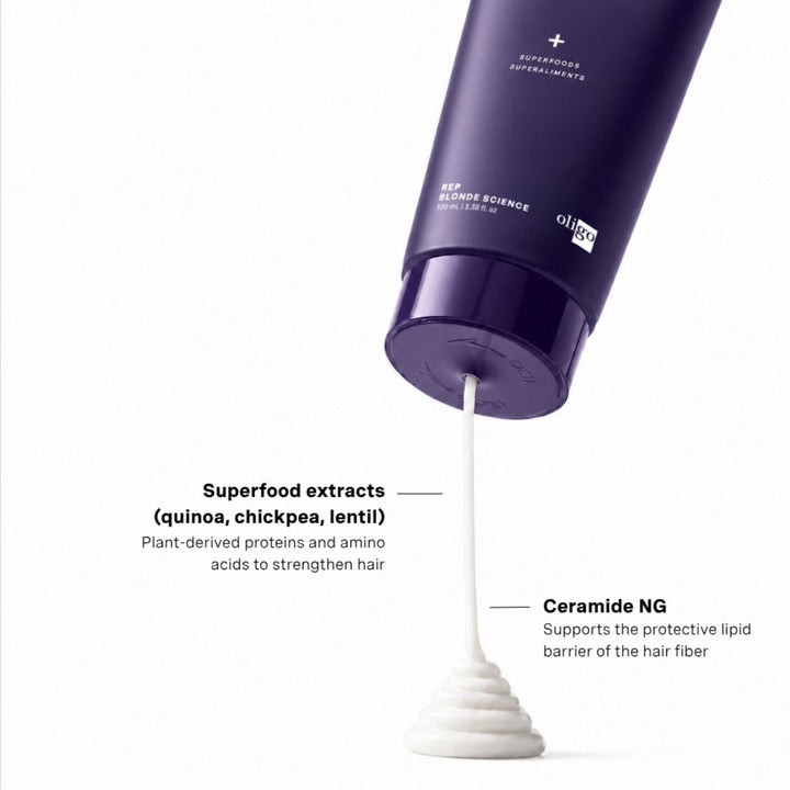 Oligo Blacklight Blonde Science Repair Conditioner - texture and key ingredients