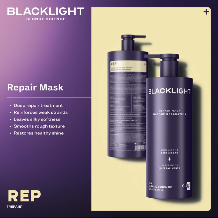 Oligo Blacklight Blonde Science Repair Mask - product features