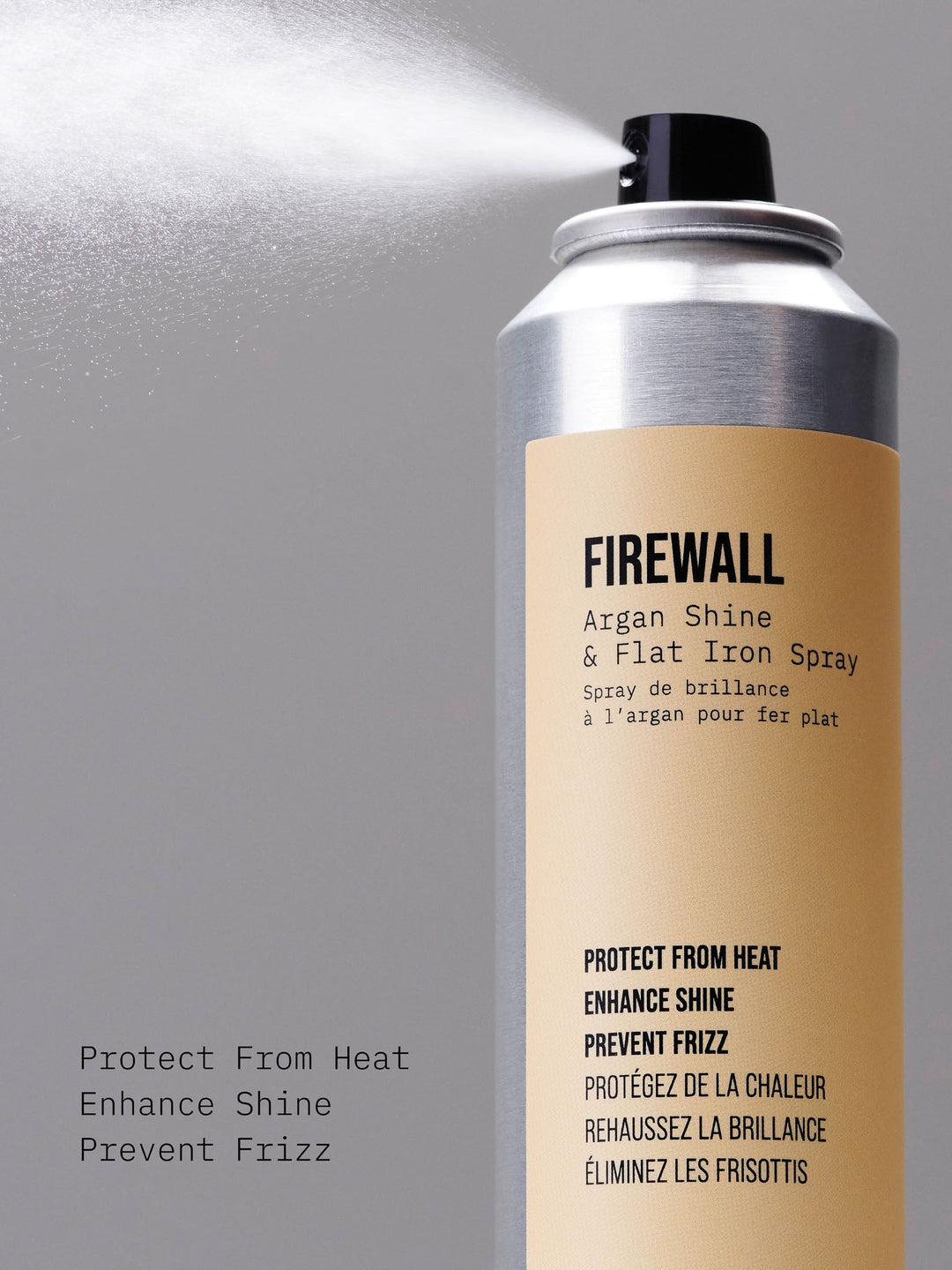 AG Firewall Argan Shine & Flat Iron Spray - spray mist with benefits: protect from heat, enhance shine, prevent frizz