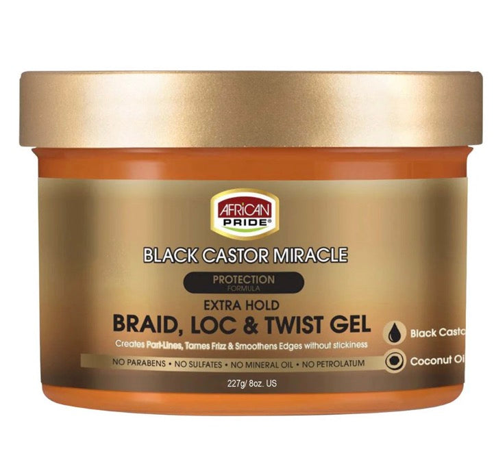 African Pride - Black Castor Miracle Braid Loc & Twist Gel