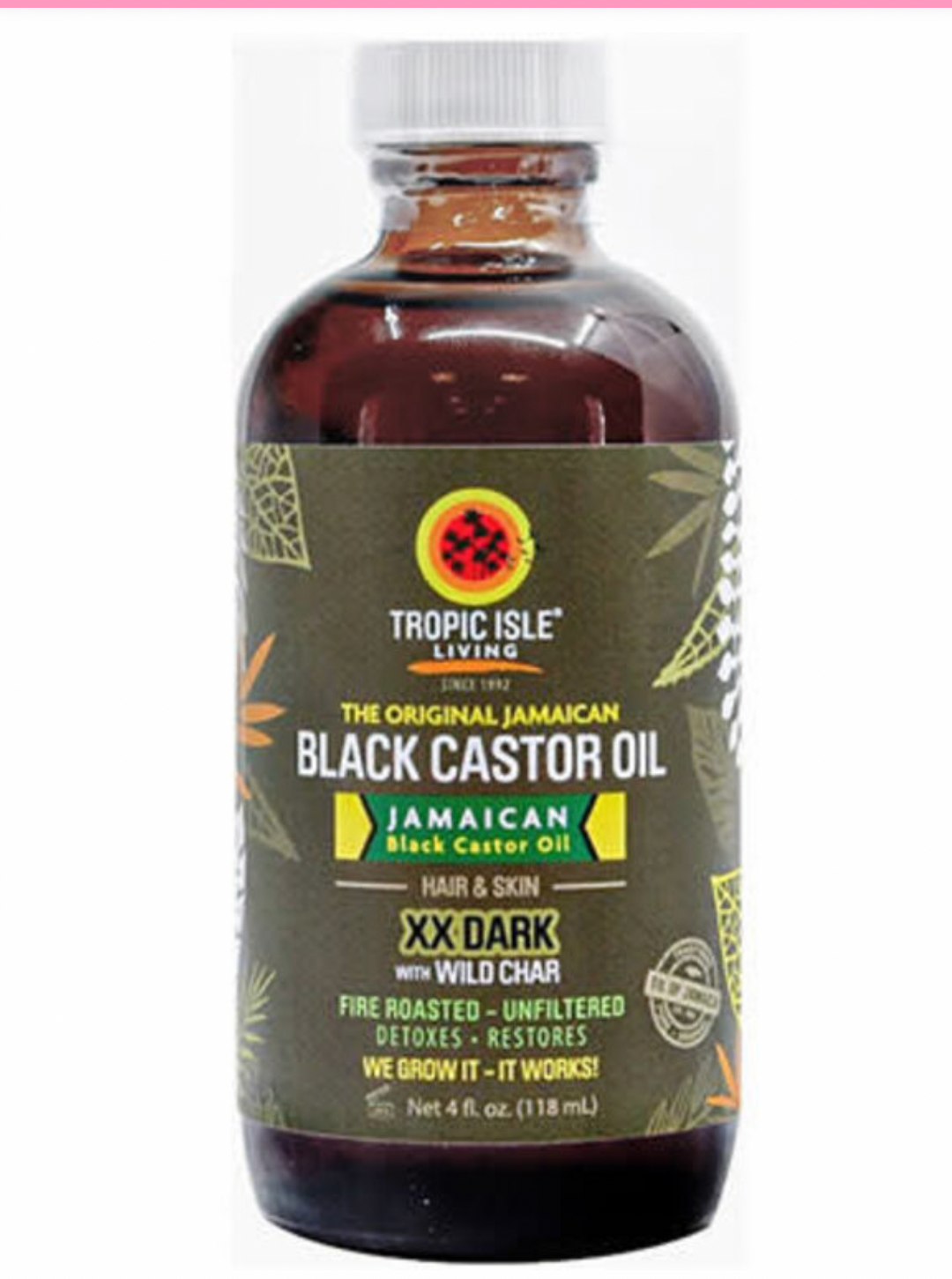 Tropic Isle Living Jamaican Black Castor Oil XX Dark 4 oz