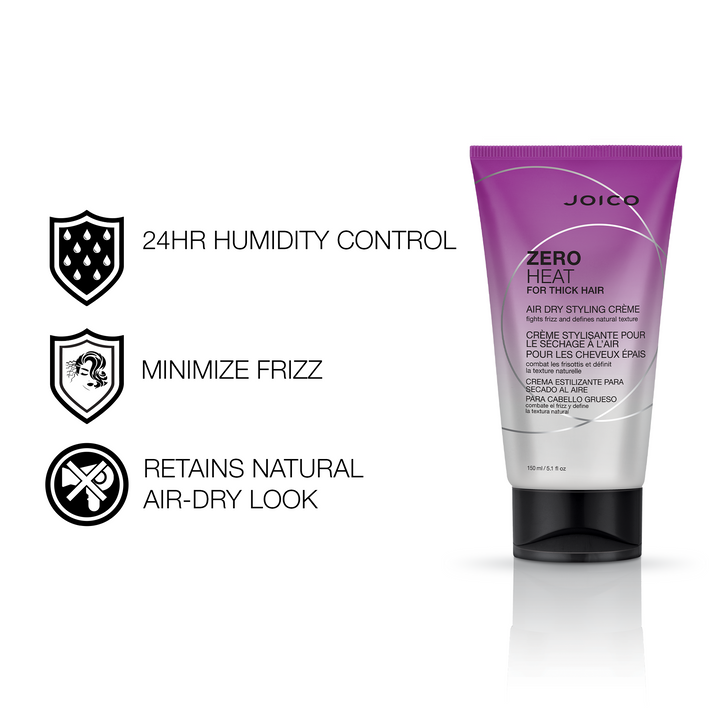 Joico Zero Heat Air Dry Styling Crème for Thick Hair - benefits: 24-hour humidity control, minimizes frizz, retains natural air-dry look