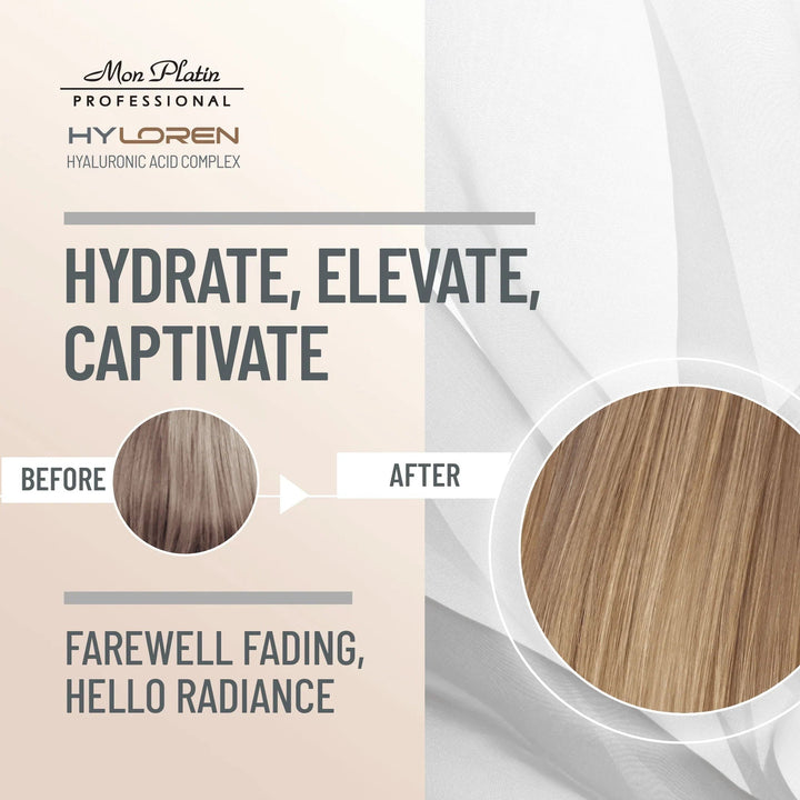 Mon Platin Hyloren Color Save Shampoo - before and after on colored hair