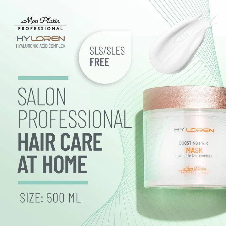 Mon Platin Hyloren Boosting Hair Mask - SLS/SLES-free, jar with mask texture, 500 ml