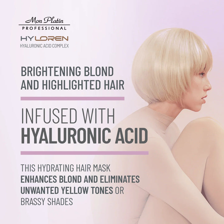 Mon Platin Hyloren Blonde Highlights Hair Mask - hyaluronic acid to reduce yellow and brassy tones