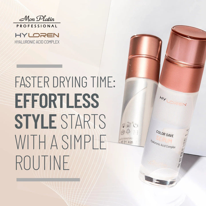 Mon Platin Hyloren Color Save Hair Serum - faster drying time, effortless styling