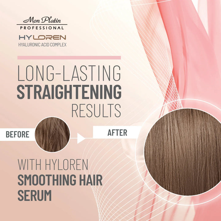 Mon Platin Hyloren Smoother Hair Serum - before and after, long-lasting straightening results