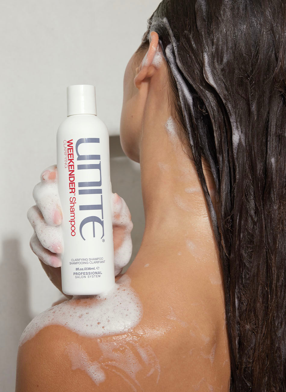 Unite Weekender Shampoo - in use
