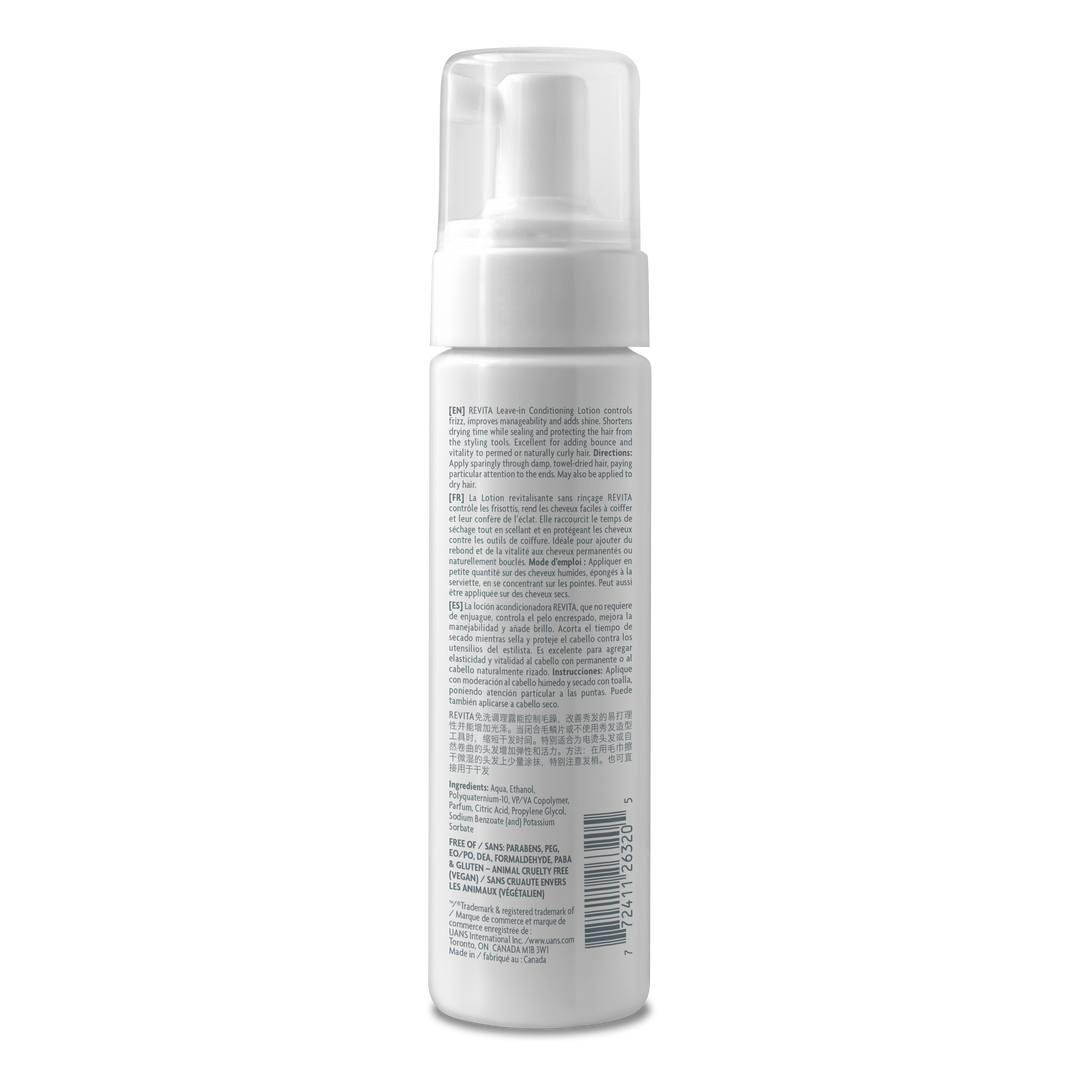 UANS Revita Conditioning Styling Lotion - directions and ingredients label