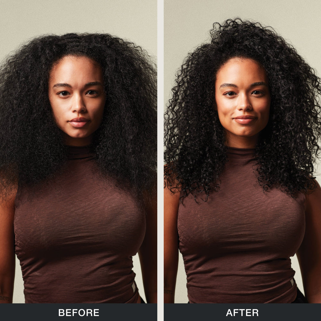 Paul Mitchell Super Skinny Relaxing Balm - before and after on curly hair