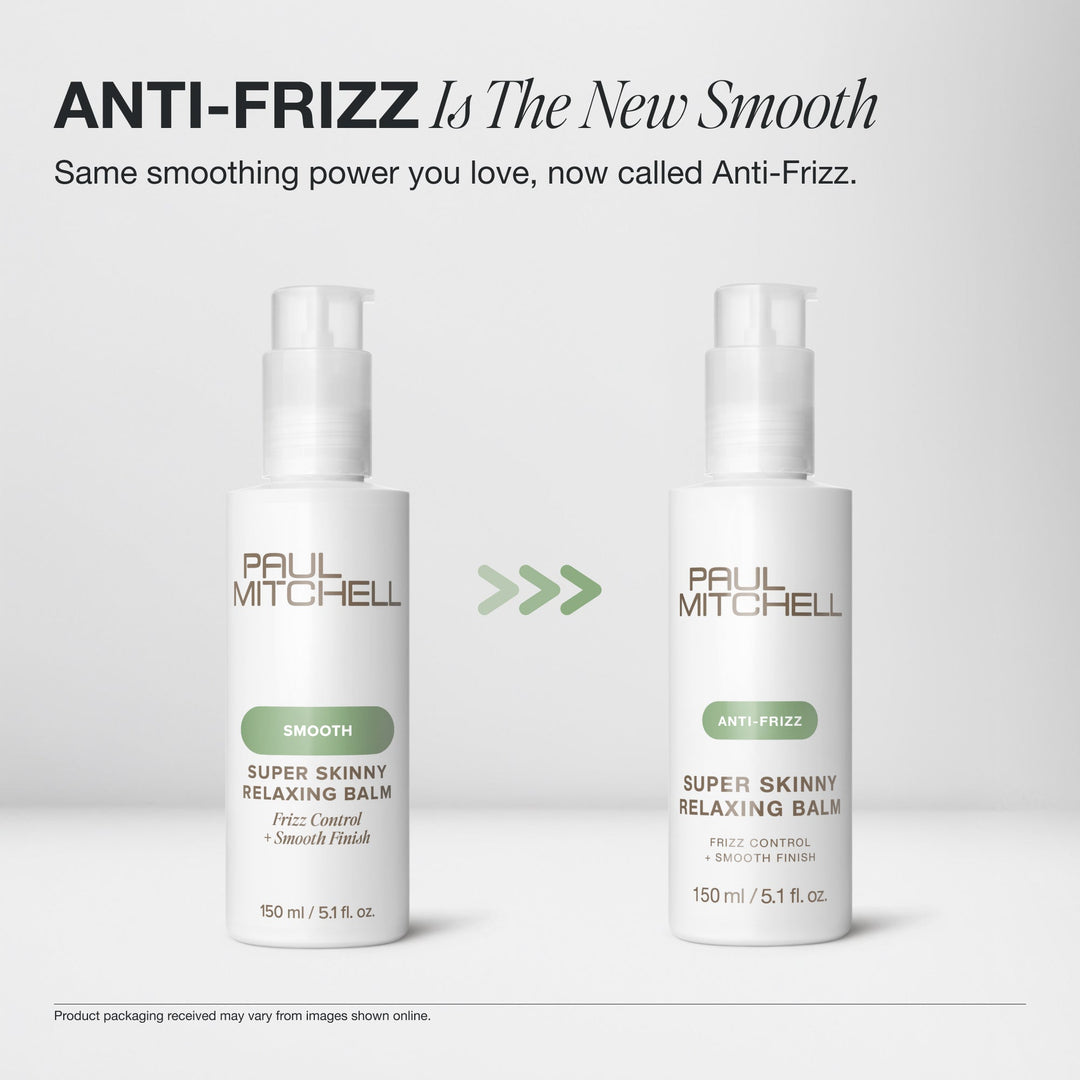 Paul Mitchell Super Skinny Relaxing Balm - Smooth is now Anti-Frizz packaging update