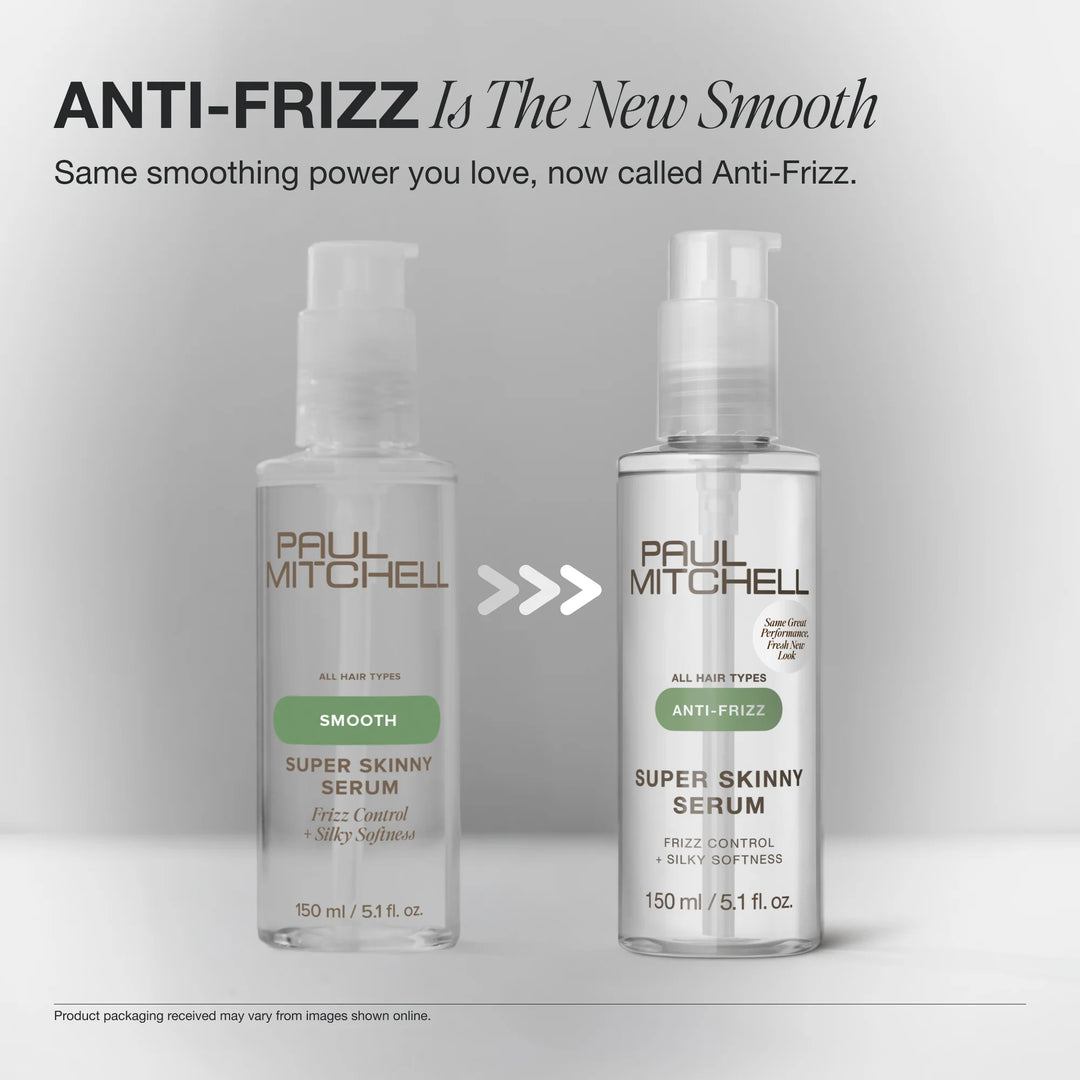 Paul Mitchell Super Skinny Serum - Smooth is now Anti-Frizz packaging update