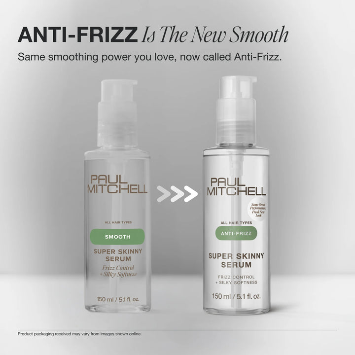 Paul Mitchell Super Skinny Serum - Smooth is now Anti-Frizz packaging update