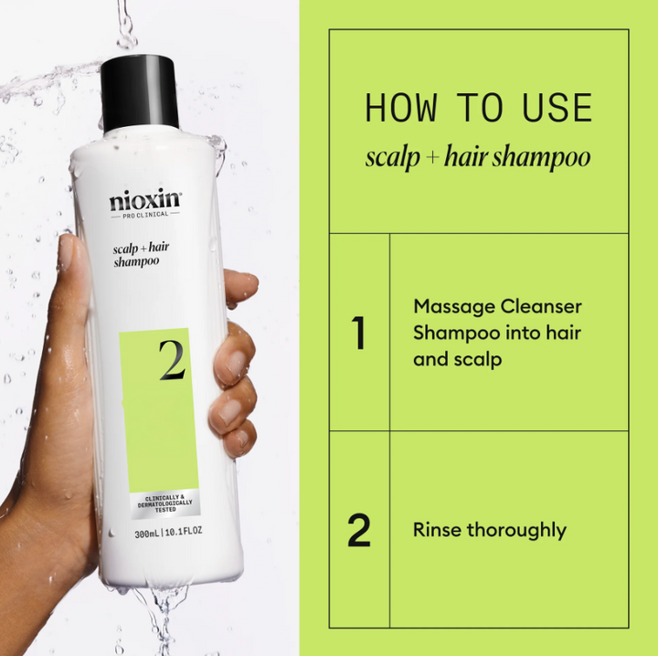 Nioxin 2 - Scalp + Hair Shampoo - Hair Thickening Conditioner for Progressed Thinning