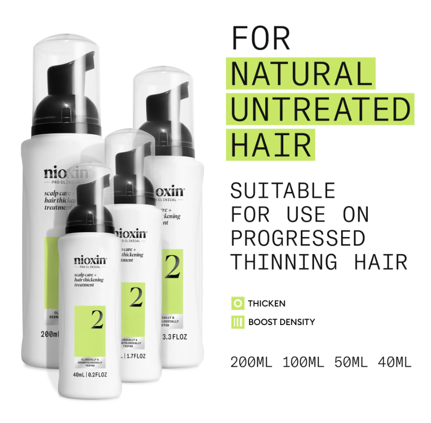 Nioxin 2 - Scalp Care + Hair Thickening Treatment for Progressed Thinning
