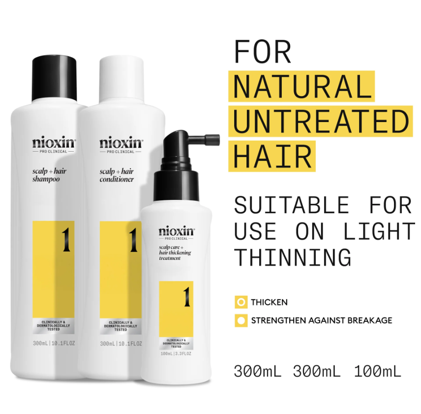 Nioxin System 1 Shampoo/Conditioner kit - Natural Hair Light Thinning