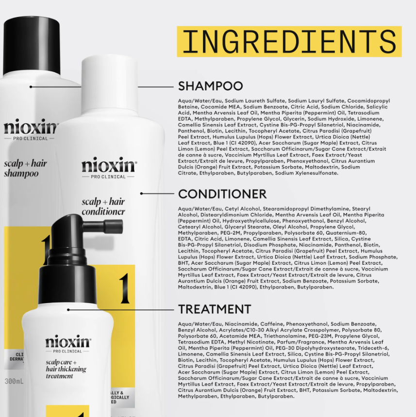Nioxin System 1 Shampoo/Conditioner kit - Natural Hair Light Thinning