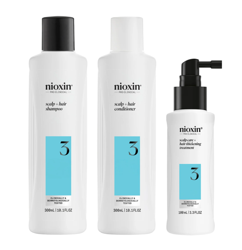 Nioxin 3 Kit - Shampoo, Conditioner and Treatment for Colored Hair Light Thinning