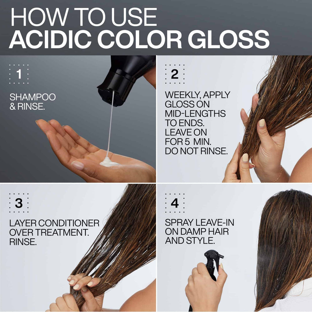 Redken Acidic Color Gloss Sulfate-Free Shampoo - how to use the Acidic Color Gloss system