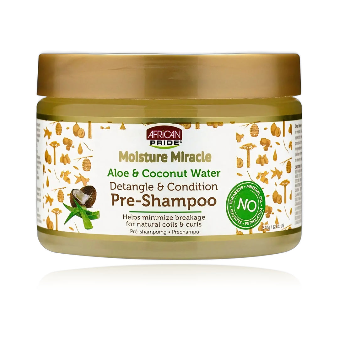 African Pride Moisture Miracle Aloe & Coconut Water Pre-Shampoo 12 oz