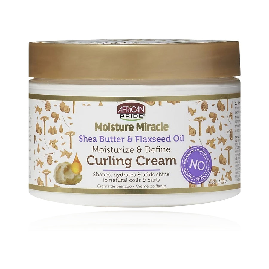 African Pride Moisture Miracle Shea Butter & Flaxseed Oil Curling Cream 12 oz