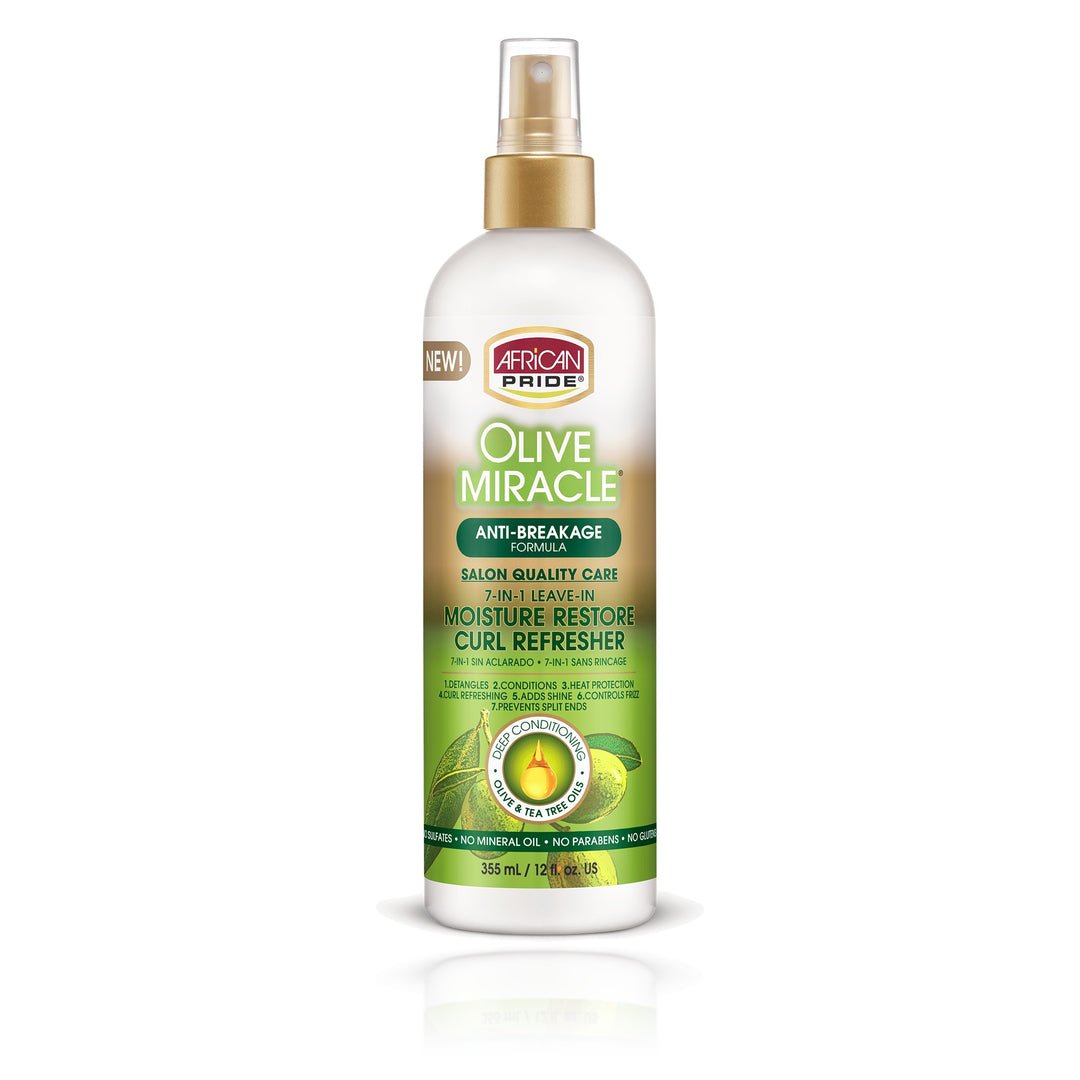 African Pride Olive Miracle Moisture Restore Curl Refresher 12 oz
