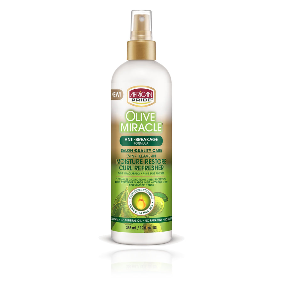 African Pride Olive Miracle Moisture Restore Curl Refresher 12 oz