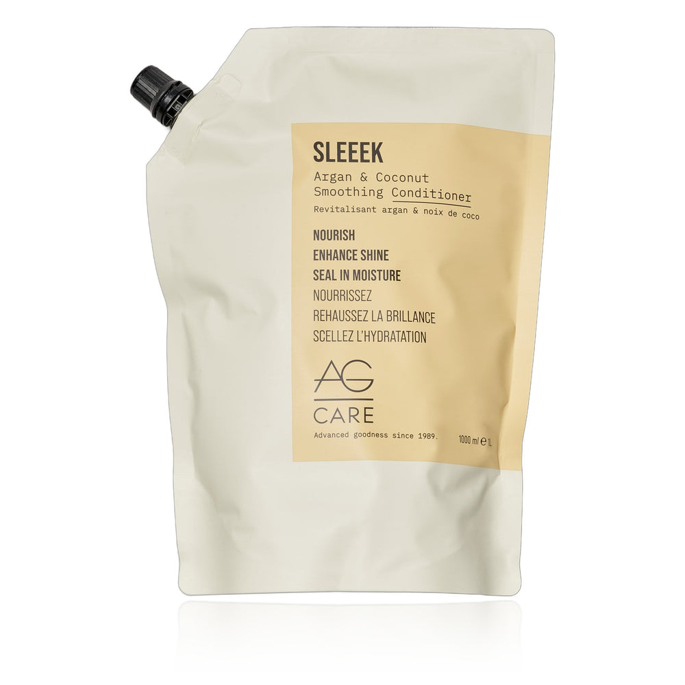 AG Sleeek Argan & Coconut Smoothing Conditioner 33.8 oz (1000 ml) refill pouch